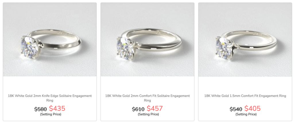 18k solitaire ring options at james allen