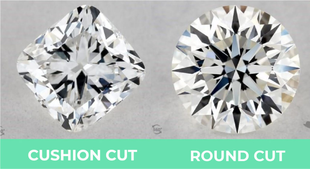 Cushion cut vs round cut brilliant