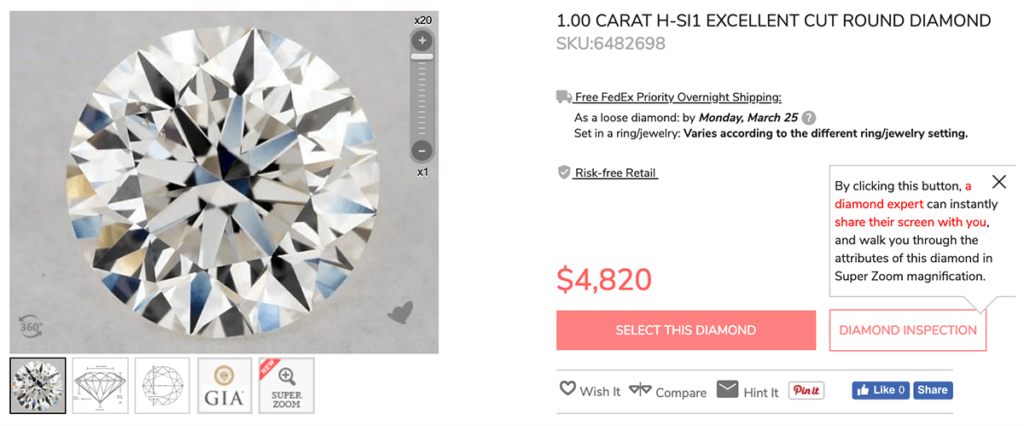 Rate of 1 hot sale carat diamond